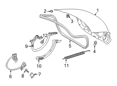 2020 Mercedes-Benz A35 AMG Trunk Lid Diagram