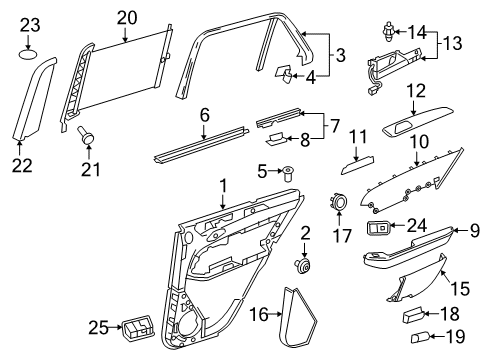 Handle Molding Diagram for 166-730-43-01