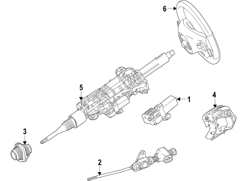 2022 Mercedes-Benz E350 Steering Column & Wheel, Steering Gear & Linkage Diagram 1