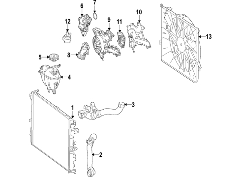 2020 Mercedes-Benz S560e Cooling System, Radiator, Water Pump, Cooling Fan Diagram 2