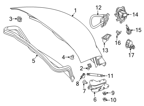 2017 Mercedes-Benz S550 Trunk, Body Diagram 1