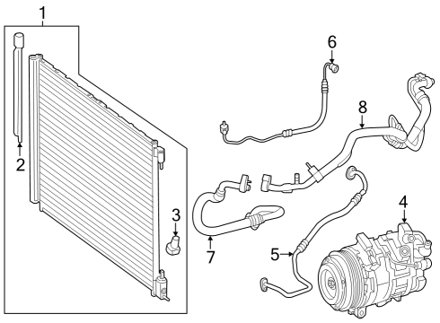 2024 Mercedes-Benz C43 AMG Condenser, Compressor & Lines Diagram