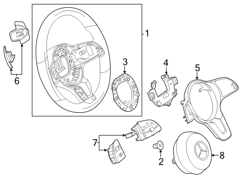 2023 Mercedes-Benz EQB 350 Steering Wheel & Trim Diagram 2