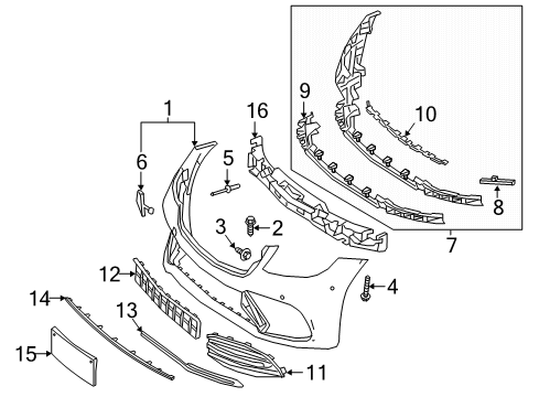 2020 Mercedes-Benz S560e Bumper & Components - Front Diagram 2