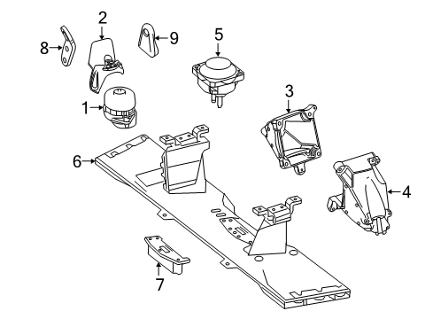 2018 Mercedes-Benz GLE550e Engine & Trans Mounting