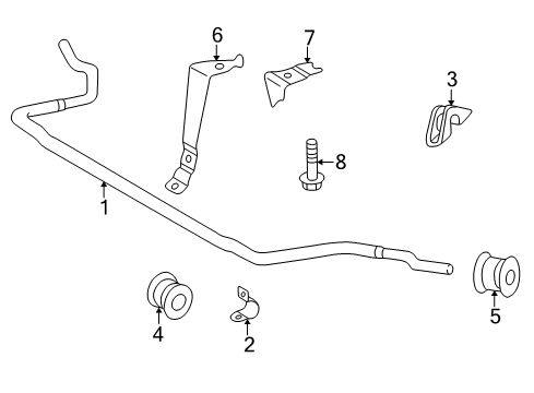 2001 Mercedes-Benz CLK55 AMG Stabilizer Bar & Components - Front Diagram