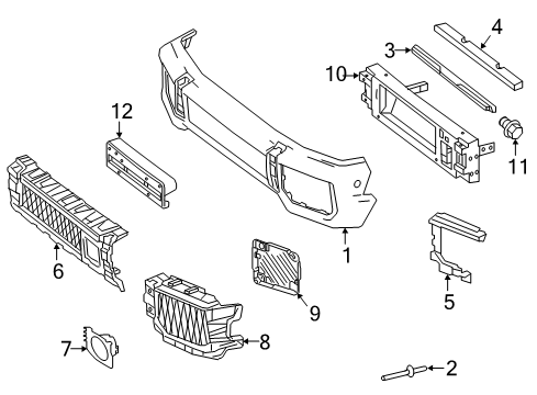 2018 Mercedes-Benz G550 Front Bumper Diagram