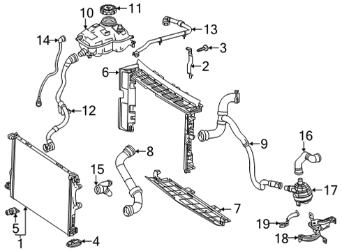 2021 Mercedes-Benz GLA250 Radiator & Components Diagram