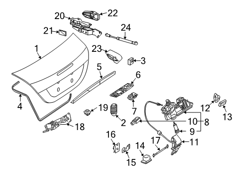 2008 Mercedes-Benz CLK63 AMG Trunk, Body Diagram 1