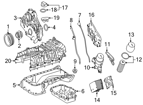 2016 Mercedes-Benz GLE63 AMG S Engine Parts, Mounts, Cylinder Head & Valves, Camshaft & Timing, Variable Valve Timing, Oil Cooler, Oil Pan, Oil Pump, Crankshaft & Bearings, Pistons, Rings & Bearings