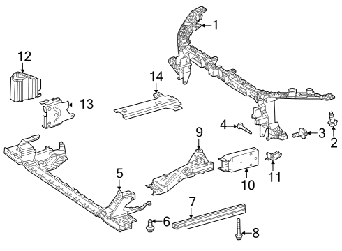 2022 Mercedes-Benz EQB 350 Radiator Support Diagram