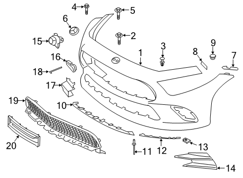 Center Molding Diagram for 257-885-03-02