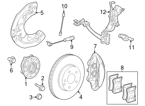 2024 Mercedes-Benz EQE AMG Front Brakes Diagram