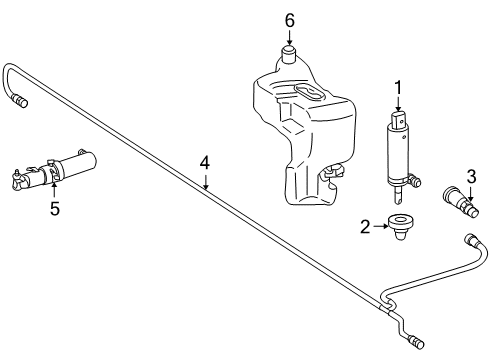 2008 Mercedes-Benz CL600 Washer Components Diagram