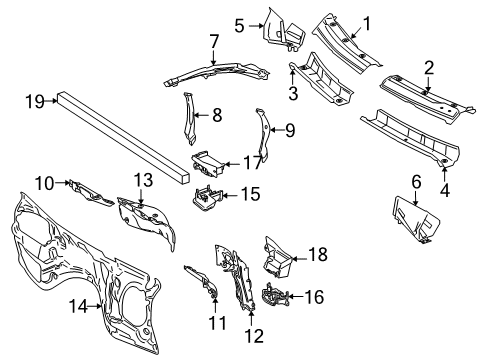 Rear Sidemember Diagram for 164-625-04-86