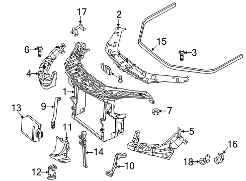 2015 Mercedes-Benz ML350 Radiator Support Diagram