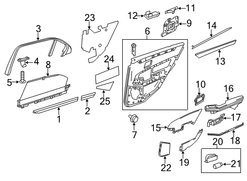 2012 Mercedes-Benz E350 Interior Trim - Rear Door Diagram 2