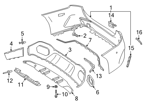 2019 Mercedes-Benz A220 Rear Bumper Diagram 1