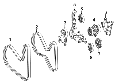 2022 Mercedes-Benz G63 AMG Belts & Pulleys  Diagram