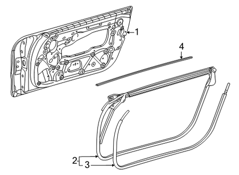 2021 Mercedes-Benz AMG GT Door & Components, Exterior Trim, Trim Diagram