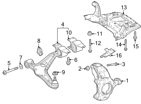 Engine Cradle Front Bolt Diagram for 000-990-68-06