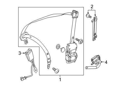 Lap & Shoulder Belt Diagram for 253-860-13-00-7M89