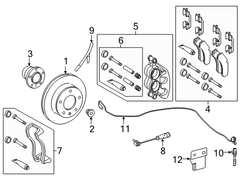 2023 Mercedes-Benz Sprinter 3500XD Front Brakes Diagram 1