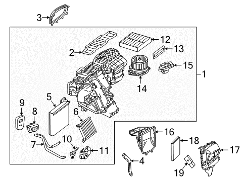 2019 Mercedes-Benz GLE43 AMG HVAC Case Diagram 1