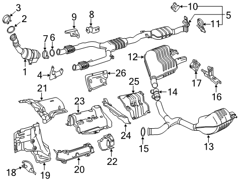 2017 Mercedes-Benz C43 AMG Exhaust Components Diagram 2