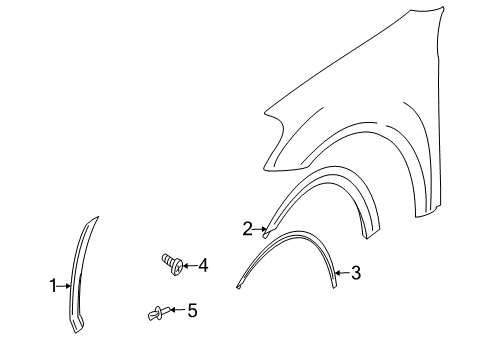 2008 Mercedes-Benz ML63 AMG Exterior Trim - Fender Diagram