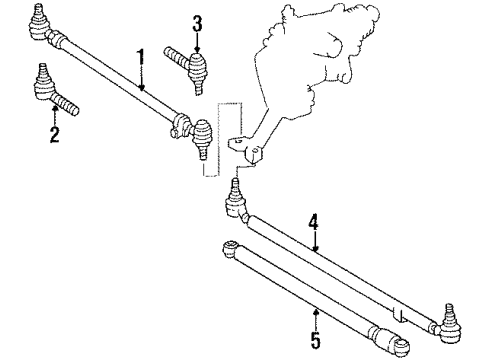 1994 Mercedes-Benz E320 Steering Gear & Linkage Diagram 3