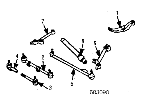 1985 Mercedes-Benz 500SEC Steering Gear & Linkage Diagram