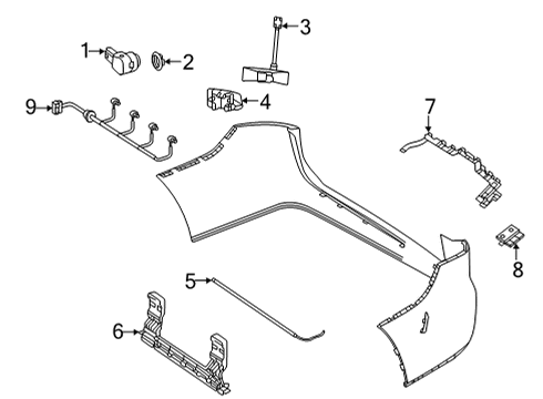 2023 Mercedes-Benz GLE63 AMG S Electrical Components - Rear Bumper Diagram 2