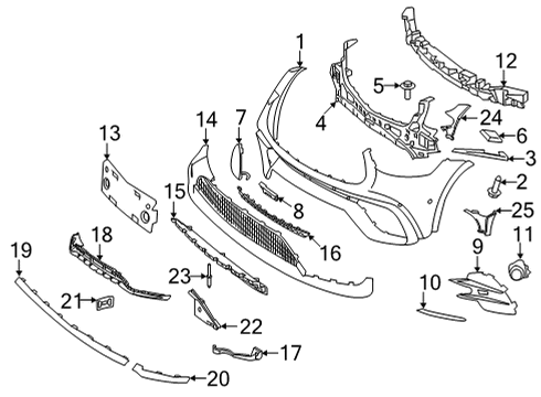 2020 Mercedes-Benz GLC43 AMG Front Bumper Diagram 1