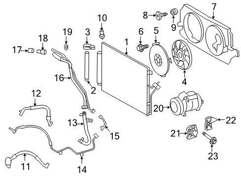 2012 Mercedes-Benz Sprinter 2500 A/C Condenser, Compressor & Lines Diagram