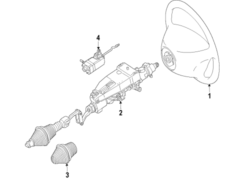 2014 Mercedes-Benz E250 Steering Column & Wheel, Steering Gear & Linkage Diagram 1