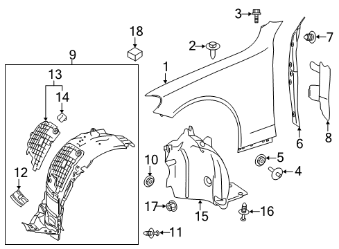 2020 Mercedes-Benz C43 AMG Fender & Components Diagram 2