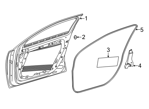 2019 Mercedes-Benz A220 Front Door, Body Diagram