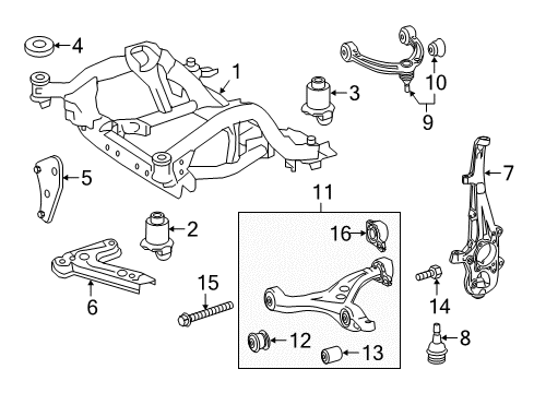 2019 Mercedes-Benz GLE43 AMG Front Suspension, Control Arm Diagram 3