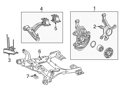 2016 Mercedes-Benz GLA45 AMG Front Suspension, Control Arm, Stabilizer Bar Diagram 1