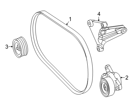 2019 Mercedes-Benz GLE400 Belts & Pulleys, Maintenance Diagram