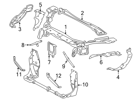 2011 Mercedes-Benz SL63 AMG Radiator Support Diagram