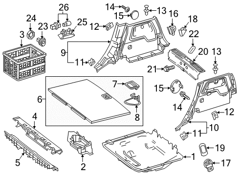 Trunk Trim Panel Retainer Diagram for 003-991-22-70