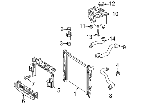 Upper Hose Diagram for 209-501-39-82