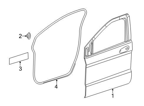 2016 Mercedes-Benz B250e Front Door, Body Diagram