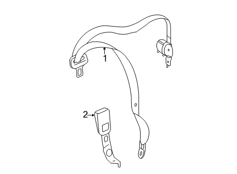 2011 Mercedes-Benz R350 Rear Seat Belts Diagram 1