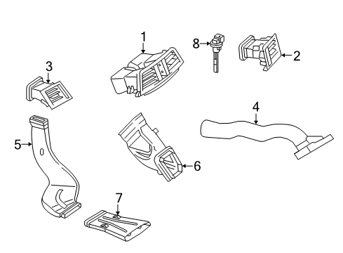 Vent Grille Diagram for 207-830-00-00-8R23