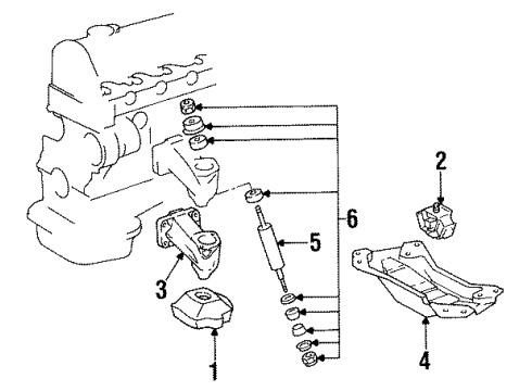 Vibration Damper Mount Kit Diagram for 123-586-06-24