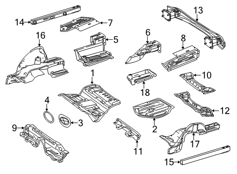 2011 Mercedes-Benz E550 Rear Body - Floor & Rails Diagram 2