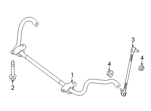 2015 Mercedes-Benz CLS400 Stabilizer Bar & Components - Front Diagram 1